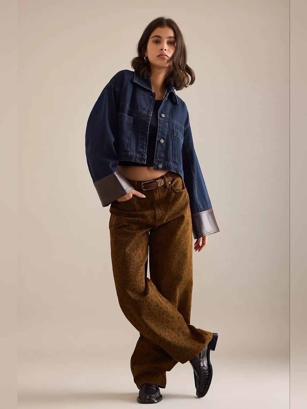 Anthropologie Pilcro Cuffed Crop Denim Jacket BNWT XL